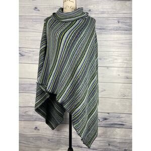 Big Buddha Cowl Neck Poncho Sweater Womens One Size Knit Asymmetric Multicolor